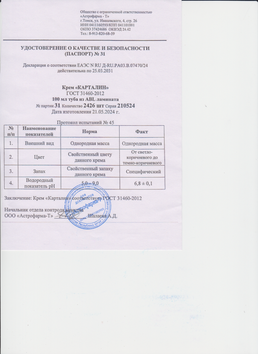 Паспорт №052024